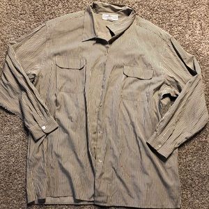 Oversized Vertical Stripe B&W Long Sleeve ButtonUp